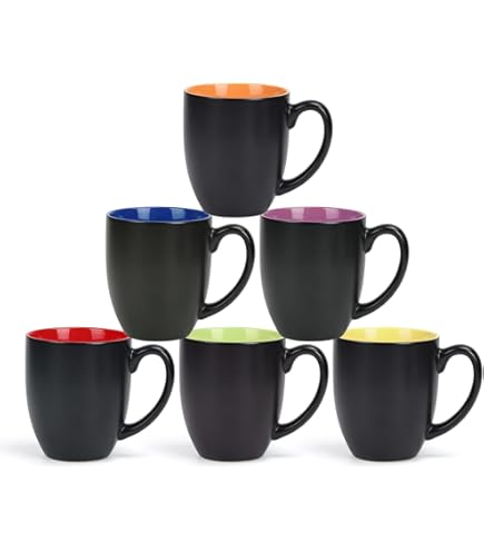 Amazon.com: Qipecedm 6 Pack Porcelain Coffee Mugs Set, 12